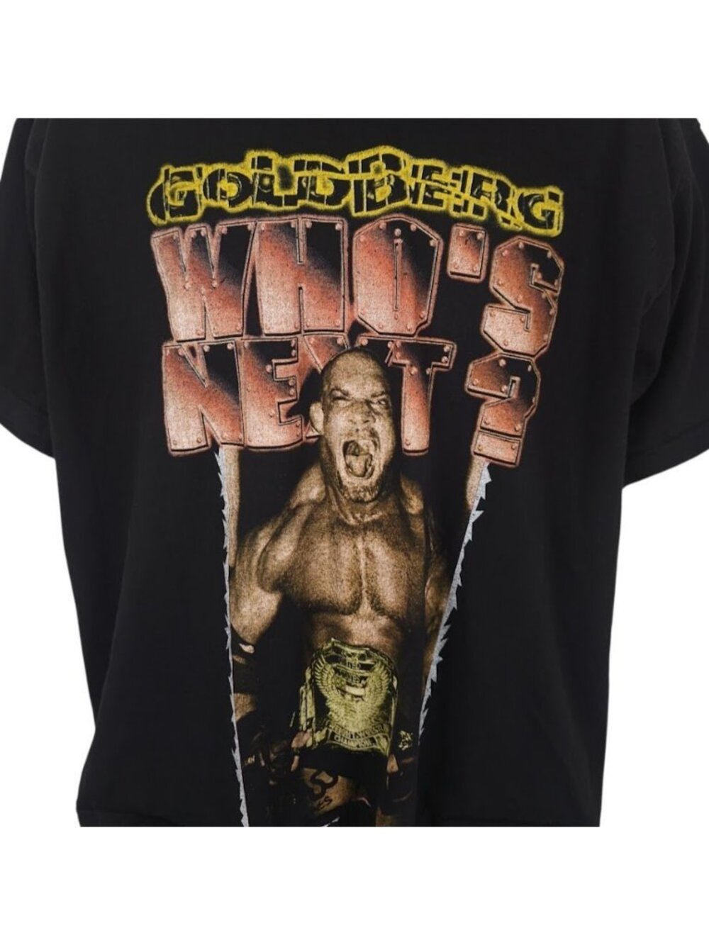 Vintage Goldberg Wrestling T Shirt Mens Size XL Black 90s Whos Next WCW